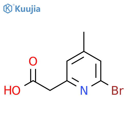 (6-Bromo-4-methylpyridin-2-YL)acetic acid structure