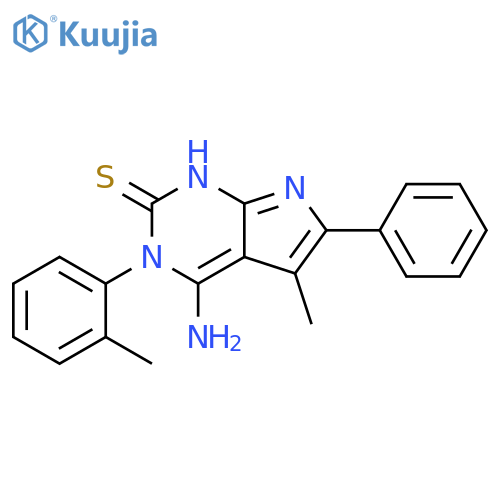 2H-Pyrrolo[2,3-d]pyrimidine-2-thione,4-amino-1,3-dihydro-5-methyl-3-(2-methylphenyl)-6-phenyl- structure
