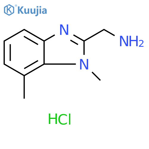 (1,7-dimethyl-1H-1,3-benzodiazol-2-yl)methanamine dihydrochloride structure