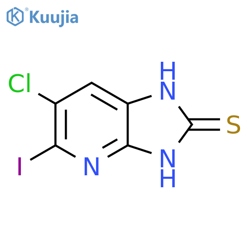 6-chloro-1,3-dihydro-5-iodo-2H-Imidazo[4,5-b]pyridine-2-thione structure