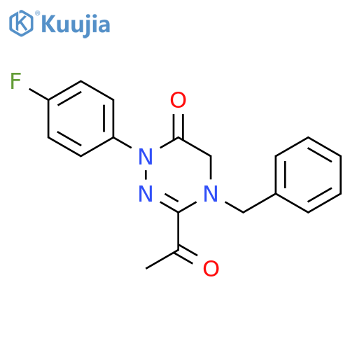 1,2,4-Triazin-6(1H)-one,3-acetyl-1-(4-fluorophenyl)-4,5-dihydro-4-(phenylmethyl)- structure