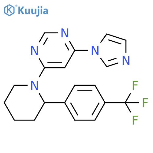 4-(1H-imidazol-1-yl)-6-{2-[4-(trifluoromethyl)pheny l]piperidin-1-yl}pyrimidine structure