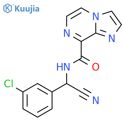 N-[(3-chlorophenyl)(cyano)methyl]imidazo[1,2-a]pyrazine-8-carboxamide structure