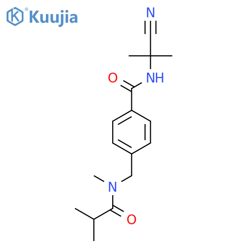 N-(1-cyano-1-methylethyl)-4-[(N,2-dimethylpropanamido)methyl]benzamide structure