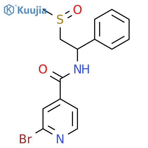 2-bromo-N-(2-methanesulfinyl-1-phenylethyl)pyridine-4-carboxamide structure