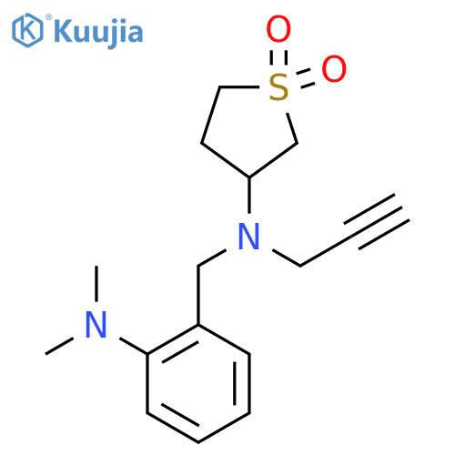 3-({[2-(Dimethylamino)phenyl]methyl}(prop-2-yn-1-yl)amino)-1lambda6-thiolane-1,1-dione structure