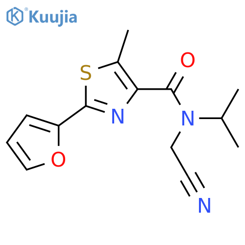 N-(cyanomethyl)-2-(furan-2-yl)-5-methyl-N-(propan-2-yl)-1,3-thiazole-4-carboxamide structure