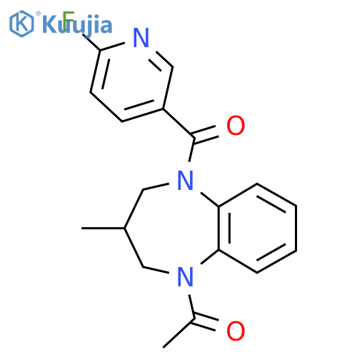 1-[5-(6-fluoropyridine-3-carbonyl)-3-methyl-2,3,4,5-tetrahydro-1H-1,5-benzodiazepin-1-yl]ethan-1-one structure