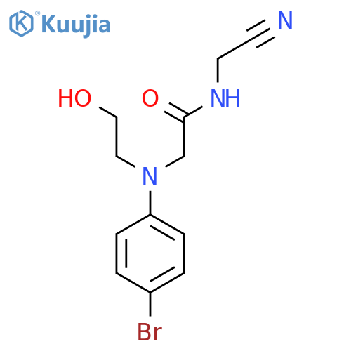 2-(4-bromophenyl)(2-hydroxyethyl)amino-N-(cyanomethyl)acetamide structure