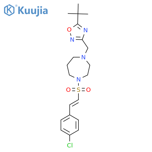 1-[(5-Tert-butyl-1,2,4-oxadiazol-3-yl)methyl]-4-[2-(4-chlorophenyl)ethenesulfonyl]-1,4-diazepane structure