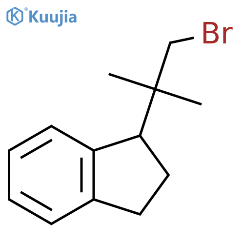 1-(1-bromo-2-methylpropan-2-yl)-2,3-dihydro-1H-indene structure