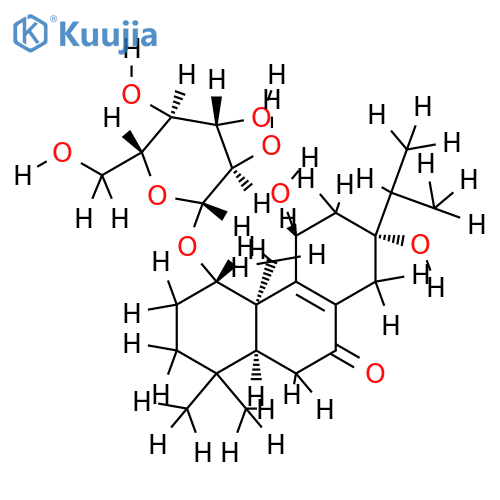 (-)-(1S,5S,10S,11R,13R)-1,11,13-trihydroxyabieta-8-ene-7-one 1-O-beta-D-glucopyranoside structure