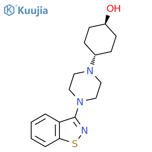 Cyclohexanol, 4-[4-(1,2-benzisothiazol-3-yl)-1-piperazinyl]-, trans- structure
