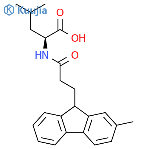 L-Leucine, N-[3-(2-methyl-9H-fluoren-9-yl)-1-oxopropyl]- structure