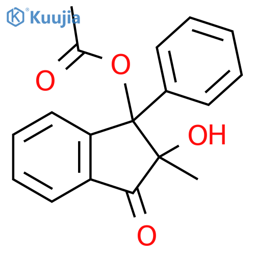 1H-Inden-1-one, 3-(acetyloxy)-2,3-dihydro-2-hydroxy-2-methyl-3-phenyl- structure
