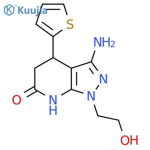 3-Amino-1-(2-hydroxyethyl)-4-(2-thienyl)-1,4,5,7-tetrahydro-6H-pyrazolo[3,4-b]pyridin-6-one structure