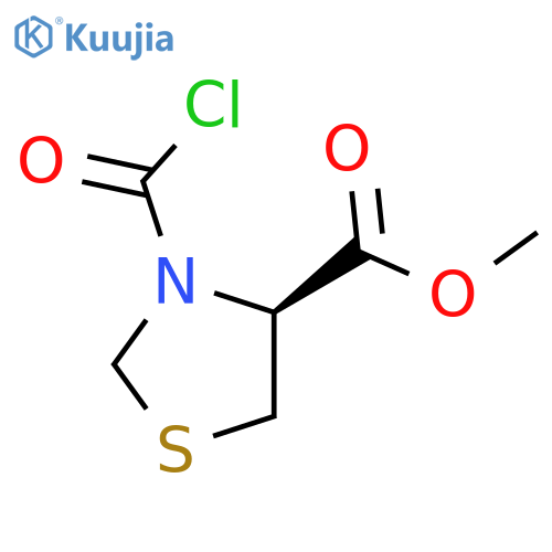4-Thiazolidinecarboxylic acid, 3-(chlorocarbonyl)-, methyl ester, (S)- (9CI) structure