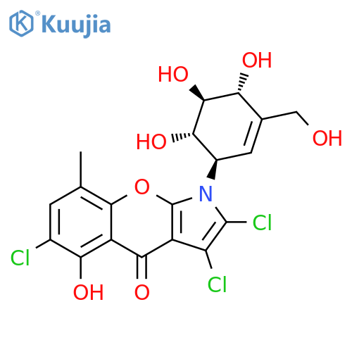 [1]Benzopyrano[2,3-b]pyrrol-4(1H)-one, 2,3,6-trichloro-5-hydroxy-8-methyl-1-[(1R,4R,5S,6S)-4,5,6-trihydroxy-3-(hydroxymethyl)-2-cyclohexen-1-yl]- structure
