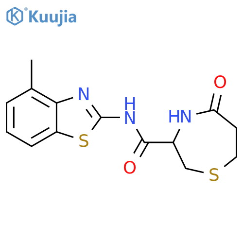 N-(4-methyl-1,3-benzothiazol-2-yl)-5-oxo-1,4-thiazepane-3-carboxamide structure