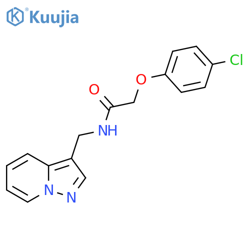 2-(4-chlorophenoxy)-N-({pyrazolo[1,5-a]pyridin-3-yl}methyl)acetamide structure