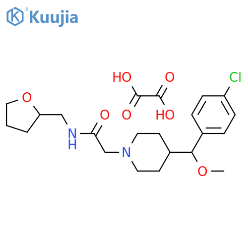 2-(4-{[(4-chlorophenyl)methoxy]methyl}piperidin-1-yl)-N-[(oxolan-2-yl)methyl]acetamide; oxalic acid structure