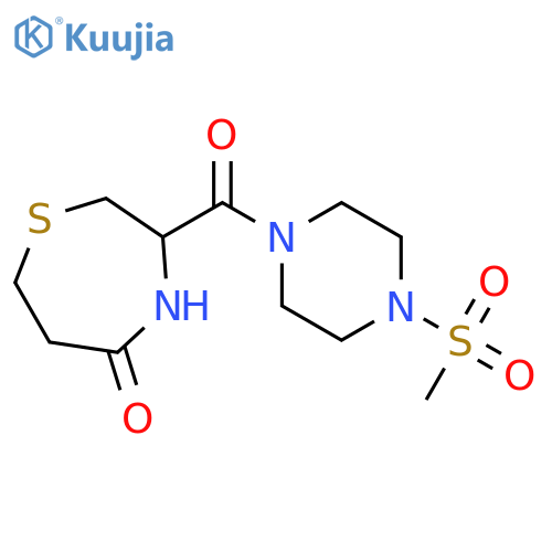 3-(4-methanesulfonylpiperazine-1-carbonyl)-1,4-thiazepan-5-one structure