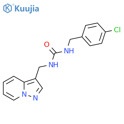 1-(4-chlorophenyl)methyl-3-({pyrazolo1,5-apyridin-3-yl}methyl)urea structure