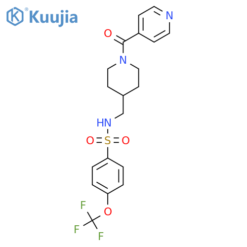 N-{1-(pyridine-4-carbonyl)piperidin-4-ylmethyl}-4-(trifluoromethoxy)benzene-1-sulfonamide structure