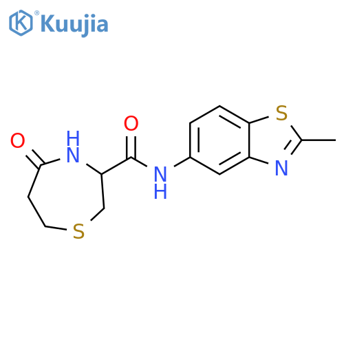 N-(2-methyl-1,3-benzothiazol-5-yl)-5-oxo-1,4-thiazepane-3-carboxamide structure