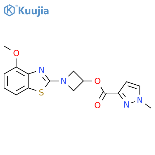 1-(4-methoxy-1,3-benzothiazol-2-yl)azetidin-3-yl 1-methyl-1H-pyrazole-3-carboxylate structure