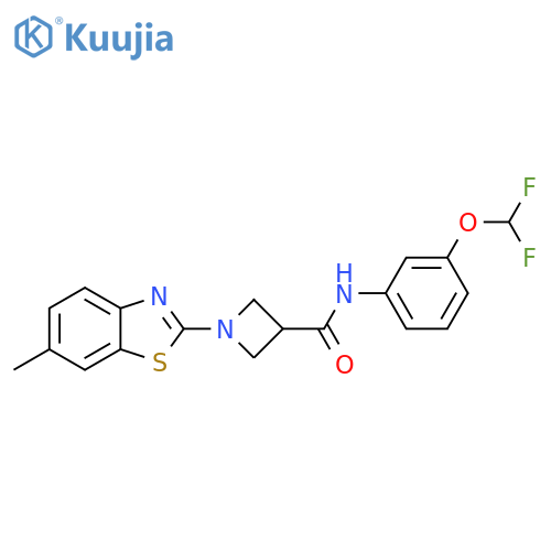 N-[3-(difluoromethoxy)phenyl]-1-(6-methyl-1,3-benzothiazol-2-yl)azetidine-3-carboxamide structure