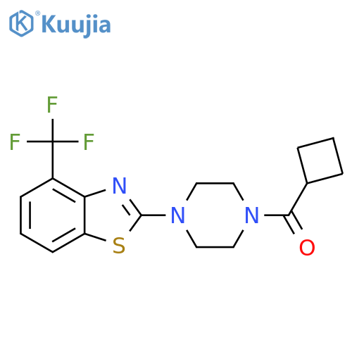 2-(4-cyclobutanecarbonylpiperazin-1-yl)-4-(trifluoromethyl)-1,3-benzothiazole structure