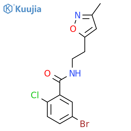 5-bromo-2-chloro-N-2-(3-methyl-1,2-oxazol-5-yl)ethylbenzamide structure