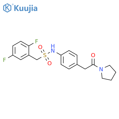 1-(2,5-difluorophenyl)-N-{4-[2-oxo-2-(pyrrolidin-1-yl)ethyl]phenyl}methanesulfonamide structure