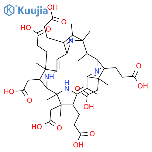 3,7,12,17-Corrintetrapropanoicacid,2,13,18-tris(carboxymethyl)-4,5,6,7,8,11,12,22-octadehydro-4,5,6,9,10,11,21,22-octahydro-3,5,8,9,13,15,18,19-octamethyl-,(1R,2R,3R,9S,13S,17S,18S,19R)- (9CI) structure