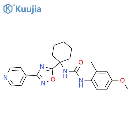 1-(4-methoxy-2-methylphenyl)-3-{1-[3-(pyridin-4-yl)-1,2,4-oxadiazol-5-yl]cyclohexyl}urea structure