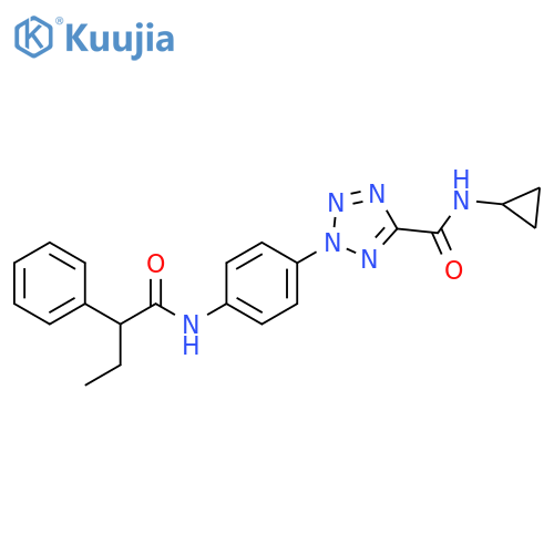 N-cyclopropyl-2-4-(2-phenylbutanamido)phenyl-2H-1,2,3,4-tetrazole-5-carboxamide structure