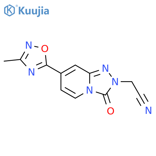 2-7-(3-methyl-1,2,4-oxadiazol-5-yl)-3-oxo-2H,3H-1,2,4triazolo4,3-apyridin-2-ylacetonitrile structure