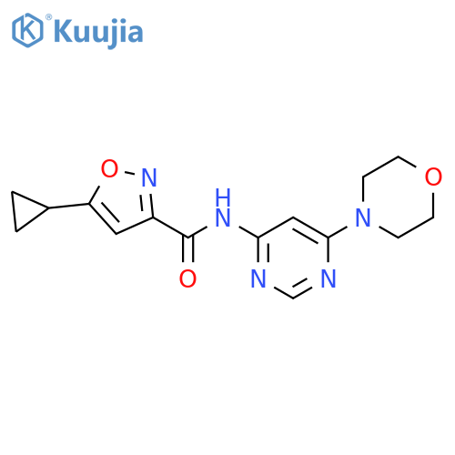 5-cyclopropyl-N-[6-(morpholin-4-yl)pyrimidin-4-yl]-1,2-oxazole-3-carboxamide structure