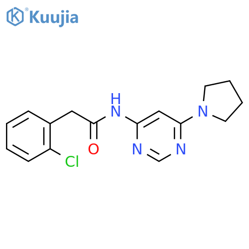 2-(2-chlorophenyl)-N-6-(pyrrolidin-1-yl)pyrimidin-4-ylacetamide structure