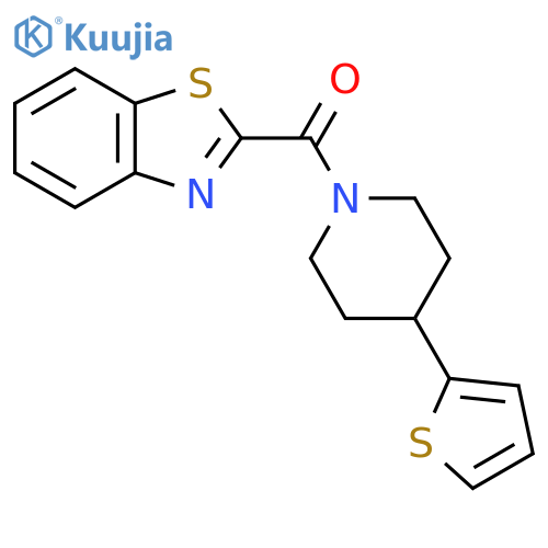 2-[4-(thiophen-2-yl)piperidine-1-carbonyl]-1,3-benzothiazole structure