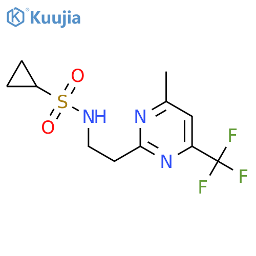 N-{2-[4-methyl-6-(trifluoromethyl)pyrimidin-2-yl]ethyl}cyclopropanesulfonamide structure