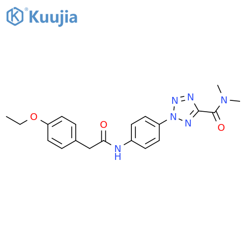 2-{4-2-(4-ethoxyphenyl)acetamidophenyl}-N,N-dimethyl-2H-1,2,3,4-tetrazole-5-carboxamide structure
