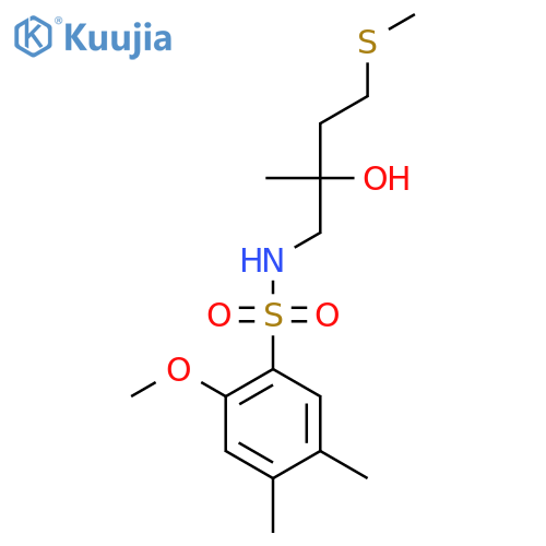 2-(2-methoxy-4,5-dimethylbenzenesulfonamido)methyl-4-(methylsulfanyl)butan-2-ol structure