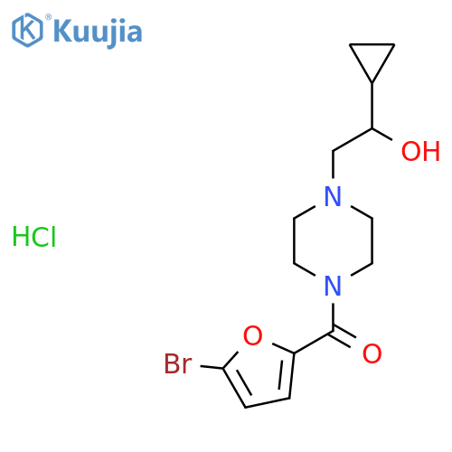 2-[4-(5-bromofuran-2-carbonyl)piperazin-1-yl]-1-cyclopropylethan-1-ol hydrochloride structure