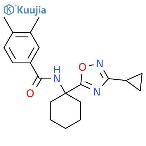 N-1-(3-cyclopropyl-1,2,4-oxadiazol-5-yl)cyclohexyl-3,4-dimethylbenzamide structure