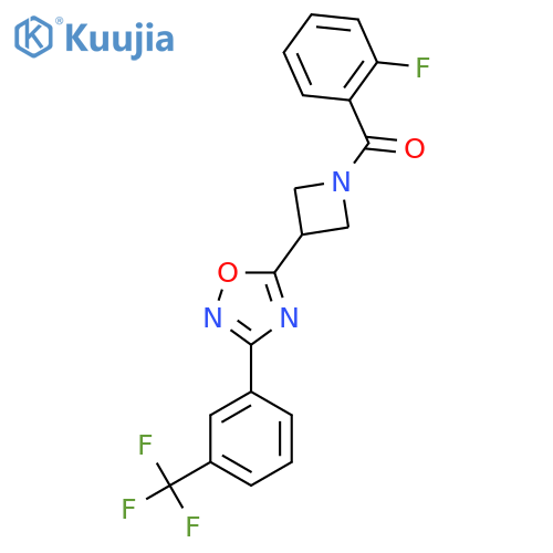 5-1-(2-fluorobenzoyl)azetidin-3-yl-3-3-(trifluoromethyl)phenyl-1,2,4-oxadiazole structure