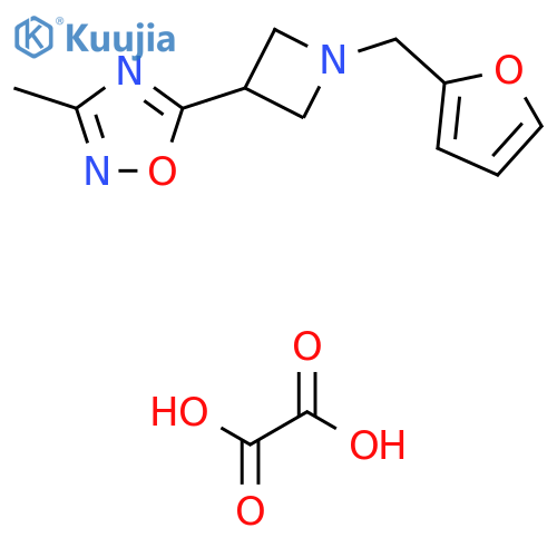 5-{1-(furan-2-yl)methylazetidin-3-yl}-3-methyl-1,2,4-oxadiazole; oxalic acid structure