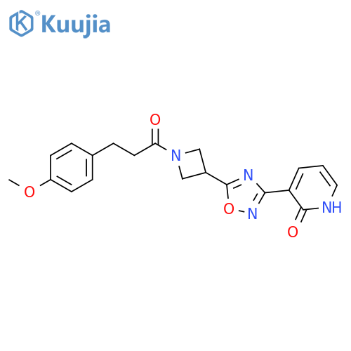 3-(5-{1-3-(4-methoxyphenyl)propanoylazetidin-3-yl}-1,2,4-oxadiazol-3-yl)-1,2-dihydropyridin-2-one structure