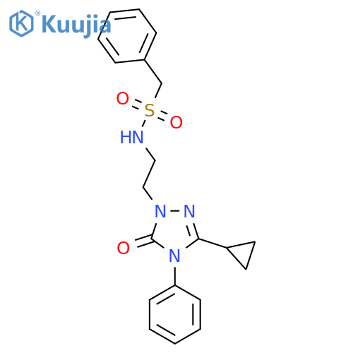N-2-(3-cyclopropyl-5-oxo-4-phenyl-4,5-dihydro-1H-1,2,4-triazol-1-yl)ethyl-1-phenylmethanesulfonamide structure